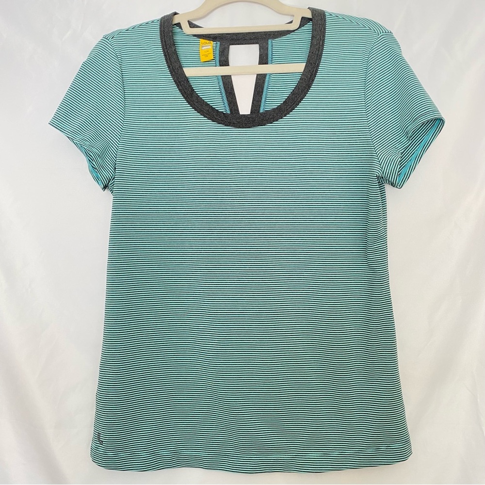 Lolë Teal Striped Tee Shirt